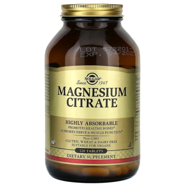 Цитрат магнію Solgar, Magnesium Citrate, 120 таблеток