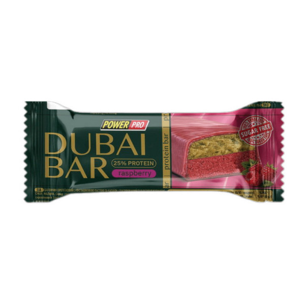 Протеїновий батончик Power Pro Dubai Bar 25% Protein 50g х12шт (без цукру) зі смаком Малина