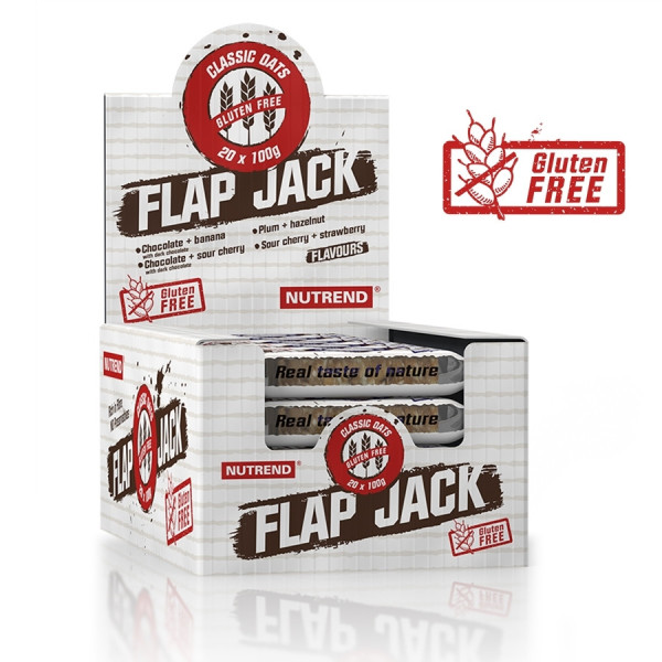 Блок Батончиков Nutrend Flapjack Gluten Free, 20 шт по 100 грамм