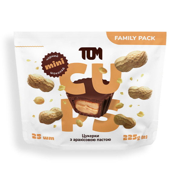 Конфеты с арахисовой пастой TOM PEANUT BUTTER конфеты с арахисовой пастой - FAMILY PACK - 225 грамм