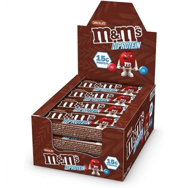 Блок протеїнових батончиків M&M's Hi Protein Bar, 51 грам по 12 шт Шоколад