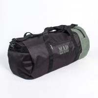 Большая спортивная сумка–тубус XXL 50L черно-серая 