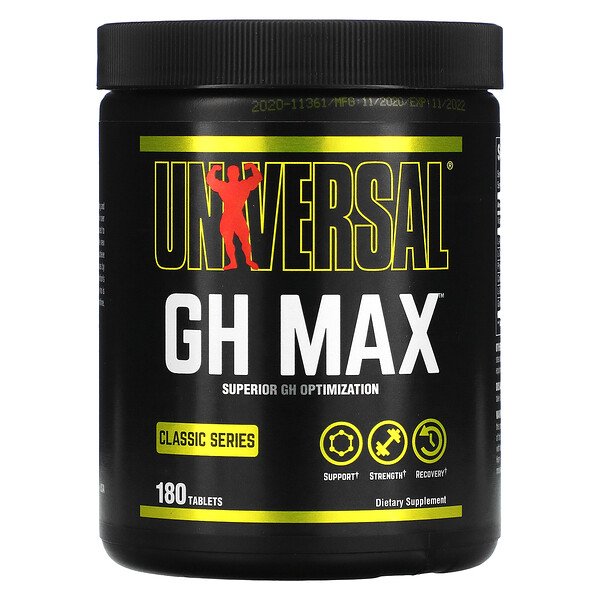 Відновна формула, GH Max, Universal Nutrition, покращена оптимізація GH, 180 таблеток