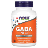 Гамма-аминомасляная кислота NOW Foods GABA 750 mg (100 veg капсулы)
