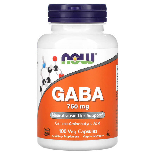 Гамма-аміномасляна кислота NOW Foods GABA 750 mg (100 veg капсули)