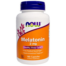 Для покращення сну NOW Foods Melatonin 3 mg 180 капсул