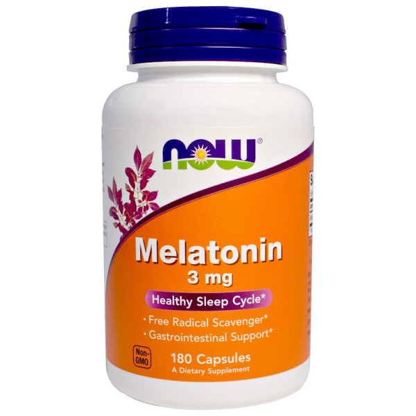 Для улучшения сна NOW Foods Melatonin 3 mg 180 капсул