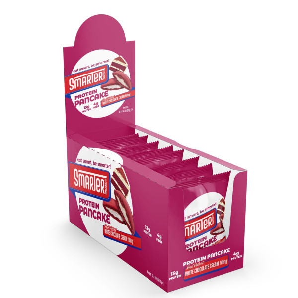 Протеїнові панкейки Smarter Snacks Protein Cocoa Pancake 55 г  "Червоний оксамит" білий шоколад (Protein Red Velvet Pancake)(без цукру) х12