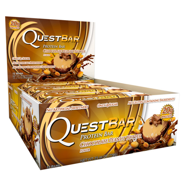 Блок батончиков Quest Protein Bar шоколад арахисовое масло (60 грамм) - 12 шт