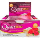 Блок батончиків Quest Protein Bar білий шоколад з малиною (60 грам) – 12 шт Блок батончиків Quest Protein Bar білий шоколад з малиною (60 грам) – 12 шт