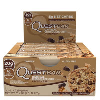 Блок батончиков Quest Protein Bar овсяно-шоколадная стружка (60 грамм) - 12 шт
