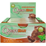 Блок батончиків Quest Protein Bar м'ятний шоколад (60 грам) – 12 шт Блок батончиків Quest Protein Bar м'ятний шоколад (60 грам) – 12 шт
