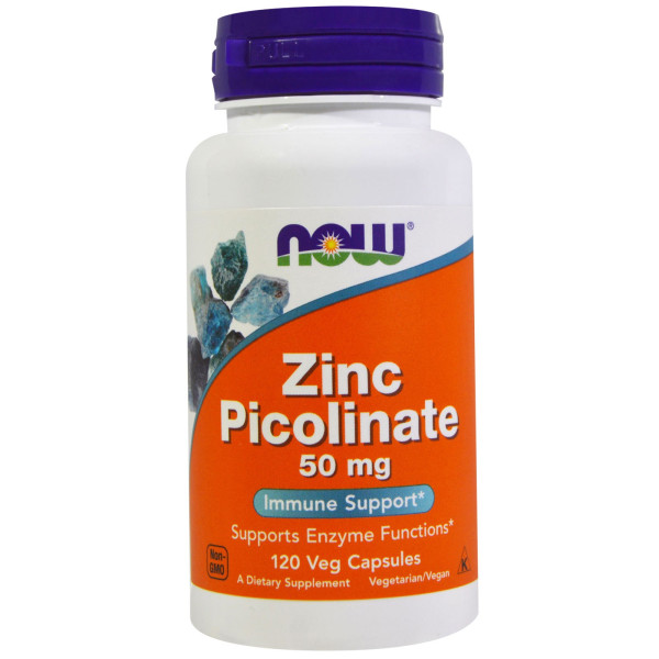 NOW Zinc Picolinate 50 mg, 120 вегакапсул
