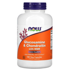 Здоровье суставов NOW foods Glucosamine & Chondroitin with MSM (180 капсул)