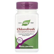 Хлорофіл Nature's Way "Chlorofresh Chlorophyll Concentrate" концентрований, 100 мг (90 гелевих капсул)
