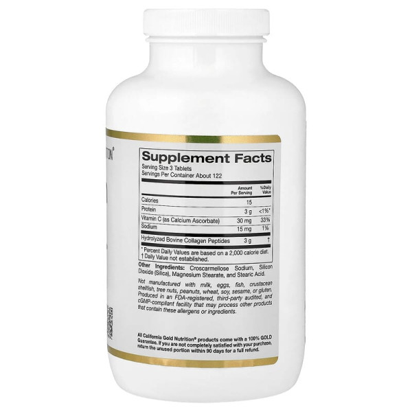 Гидролизованный коллаген типов 1 и 3 California Gold Nutrition гидролизованный коллаген типов I и III 3000мг 365 таблеток (1000 мг в 1 таблетке)