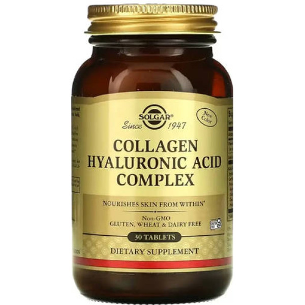 Коллагеновый Комплекс с Гиалуроновой Кислотой, Solgar Collagen Hyaluronic Acid Complex - 30 таблеток