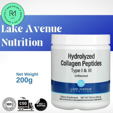 Гідролізований колаген типів 1 і 3, Hydrolyzed Collagen Peptides, Lake Avenue Nutrition 200г Без смаку