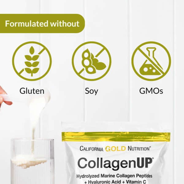 California Gold Nutrition CollagenUP - Морський колаген з Гіалуроновою кислотою та вітаміном С - 464 грам