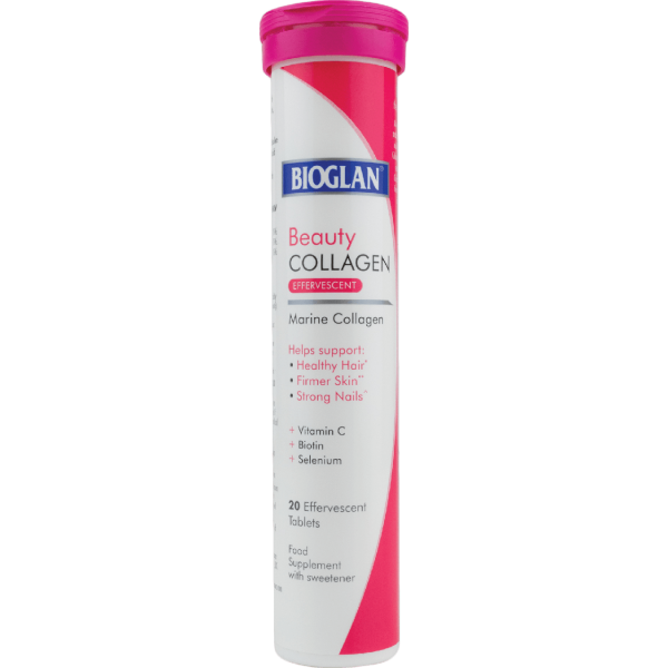 Bioglan Beauty Collagen шипучие таблетки 20 шт. (Биоглан Коллаген + Витамины для красоты волос, кожи и ногтей) 
