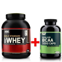 Комплект: 100% Whey Gold Standard (2273 г) + BCAA 1000 (400 капсул)