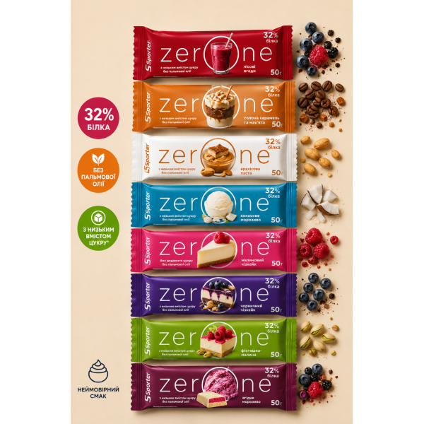 Блок Батончиков Sporter Zero One MIX, 50 грамм Микс вкусов(БЕЗ САХАРА) - 25 шт Блок Батончиков Sporter Zero One MIX, 50 грамм Микс вкусов(БЕЗ САХАРА) - 25 шт