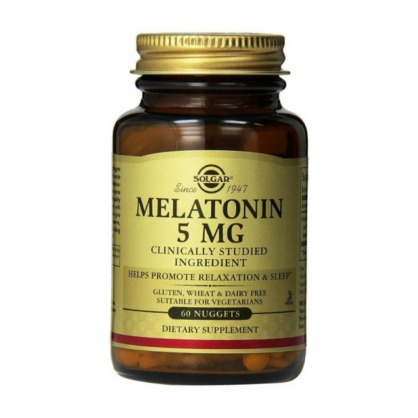 Мелатонін, Melatonin Solgar, 5 мг, 60 таблеток