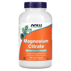 Цитрат магнію NOW Foods "Magnesium Citrate" підтримка нервової системи, 400 мг (240 капсул)