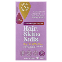 Мультивітамінний комплекс Hair Nails Skin 21st Century, добавка для волосся, шкіри та нігтів, підвищена сила дії, 90 таблеток