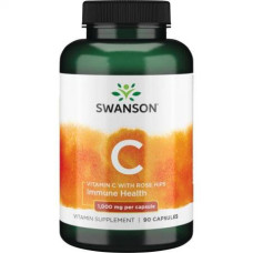 Вітамін С з шипшиною, Vitamin C 1000 with Rose Hips, Swanson, 90 капсул