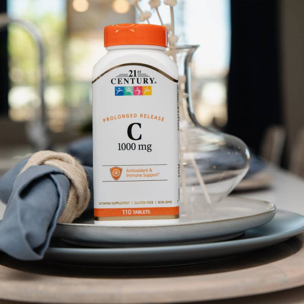 Вітаміни 21st Century Vitamin C 1000 мг Prolonged Release 110 таблеток Вітаміни 21st Century Vitamin C 1000 мг Prolonged Release 110 таблеток