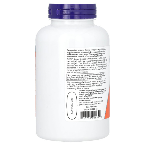 Жирні кислоти Супер Омега Now Foods Super Omega EPA 120 капсул