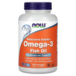 Риб'ячий жир Now Omega-3 1000 mg Molecularly Distilled Softgels 200 капс