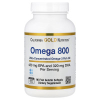 Концентрат рыбьего жира California Gold Nutrition Omega 800, 90 рыбных капсул