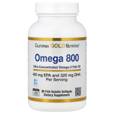 Концентрат рыбьего жира California Gold Nutrition Omega 800, 90 рыбных капсул