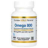 Концентрат рыбьего жира California Gold Nutrition Omega 800, 30 рыбных капсул