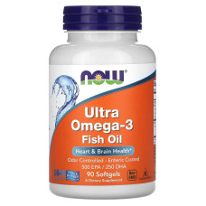 Концентрат риб'ячого жиру Омега-3 Now foods Ultra Omega-3 90 softgels