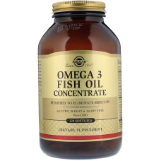 Концентрат риб'ячого жиру Solgar Omega 3 Fish oil concentrate 120 капсул