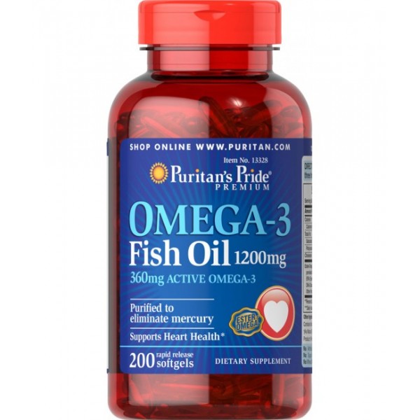 Omega-3 Fish Oil 1200 mg (200 капсул)
