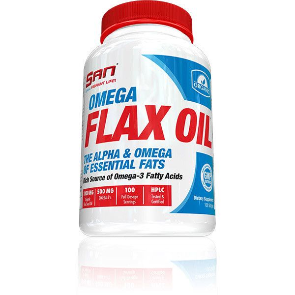 Жирні кислоти SAN Omega Flax Oil 100 Softgels