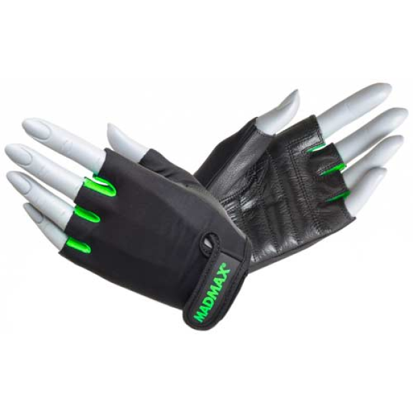 Перчатки для фитнеса женские MadMax Rainbow MFG-251 black/neon green