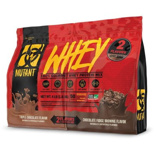 Протеїн Mutant Whey Dual Chamber 1800 g /50 servings/ Triple Chocolate and Chocolate Fudge Brownie