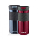 Набор термокружек Contigo Byron Snapseal Spiced Wine/Stormy Weather, 473 мл Красный/Серый Набор термокружек Contigo Byron Snapseal Spiced Wine/Stormy Weather, 473 мл Красный/Серый