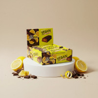 Блок Батончиків FitWin 25% Vegan Bar 12 шт 60 g Шоколад-лимон (Без цукру)