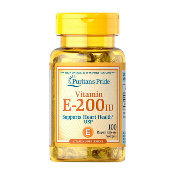Vitamin E 90 mg (200 IU) Puritan's Pride, 100 капсул