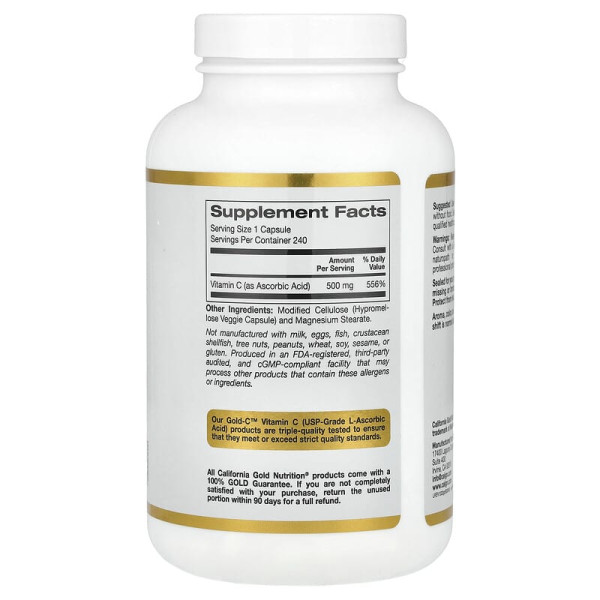 Каліфорнія Gold Nutrition Gold C Vitamin C 500 mg - 240 капсул
