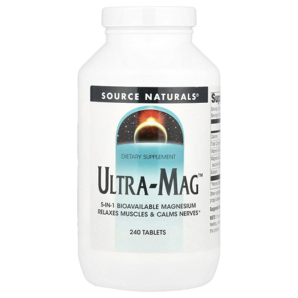 Магний, Source Naturals, Ultra-Mag, 240 таблеток