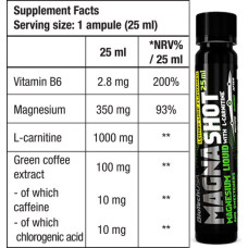 Магний в шотах BioTech USA Magna Shot 20*25 ml со вкусом Лимон-лайм (lemon-lime)