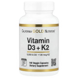 Вітаміни California Gold Nutrition Вітамін D3+K2 Vitamin D3+K2 180 вегетаріанських капсул Вітаміни California Gold Nutrition Вітамін D3+K2 Vitamin D3+K2 180 вегетаріанських капсул