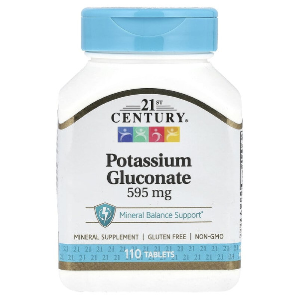 Калію Глюконат 21st Century Potassium Gluconate 595 мг 110 таблеток